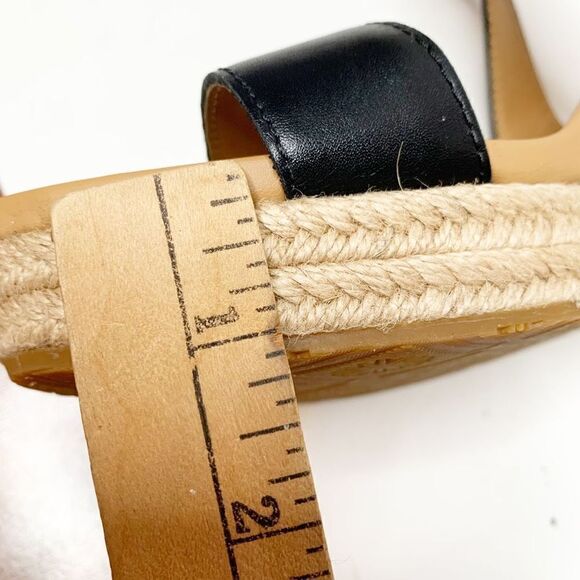 Ugg Hylda Black Leather Strappy Espadrille Wedge Sandals Ankle Buckle Women’s 11 - Picture 6 of 10